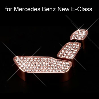 

6 pieces decorative sequins car seat adjustment Button Diamond Covers for Mercedes for Benz E Class GLA GLK ML GL 3 colors