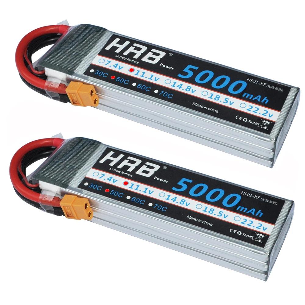 

2pcs HRB RC Lipo Battery AKKU 11.1V 5000mah 50C Max 100C For RC F450 500 Quadcopter Airplane Helicopter ARRMA