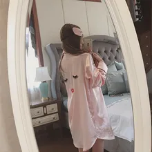 Женское сексуальное изысканное нижнее белье с длинными рукавами, костюм, имитация шелка, пижамы, подтяжки, ночнушка, сексуальная ночная рубашка W333