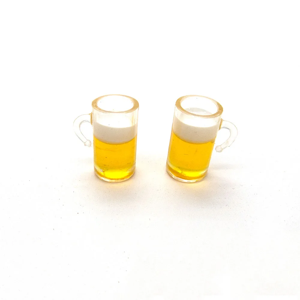 2 pièces 1/12 maison de poupée accessoires miniatures Mini chope de bière Simulation Miniature boisson meubles pour poupée décoration de la maison