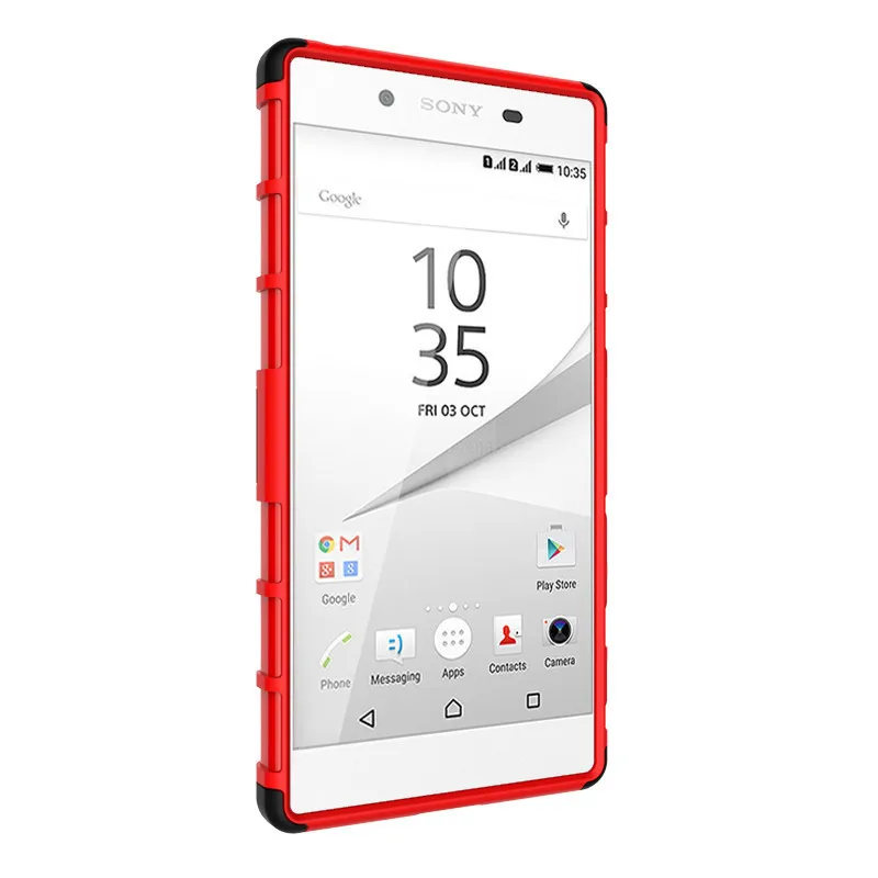 Новинка для sony Xperia Z5 чехол для телефона двухслойная подставка сверхпрочная Броня противоударный Гибридный Жесткий силиконовый резиновый чехол для задней панели