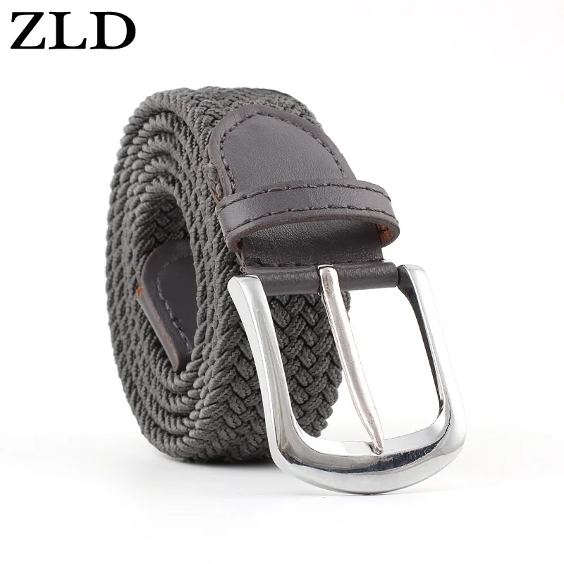 ZLD women Elastic Stretch Waist Belt Canvas Stretch Braided Elastic Woven pu Leather Belts Wide Hot Metal Stretch Belt For Men