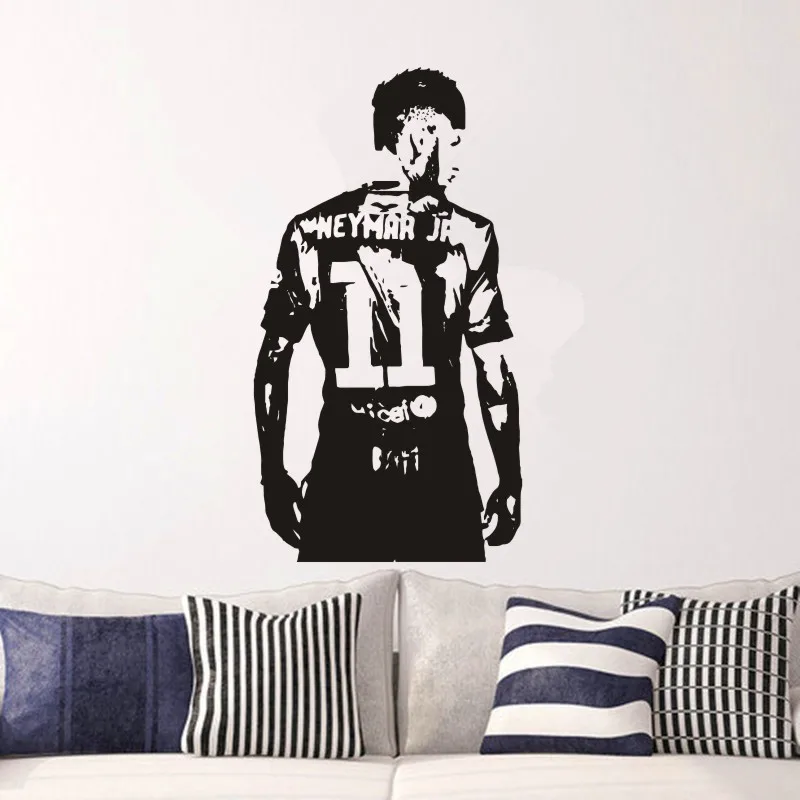 Neymar Footballer Wall Art Sticker Wall Decal Sport Vinyl Mural House Decor Famous Football Player Decal  T180328