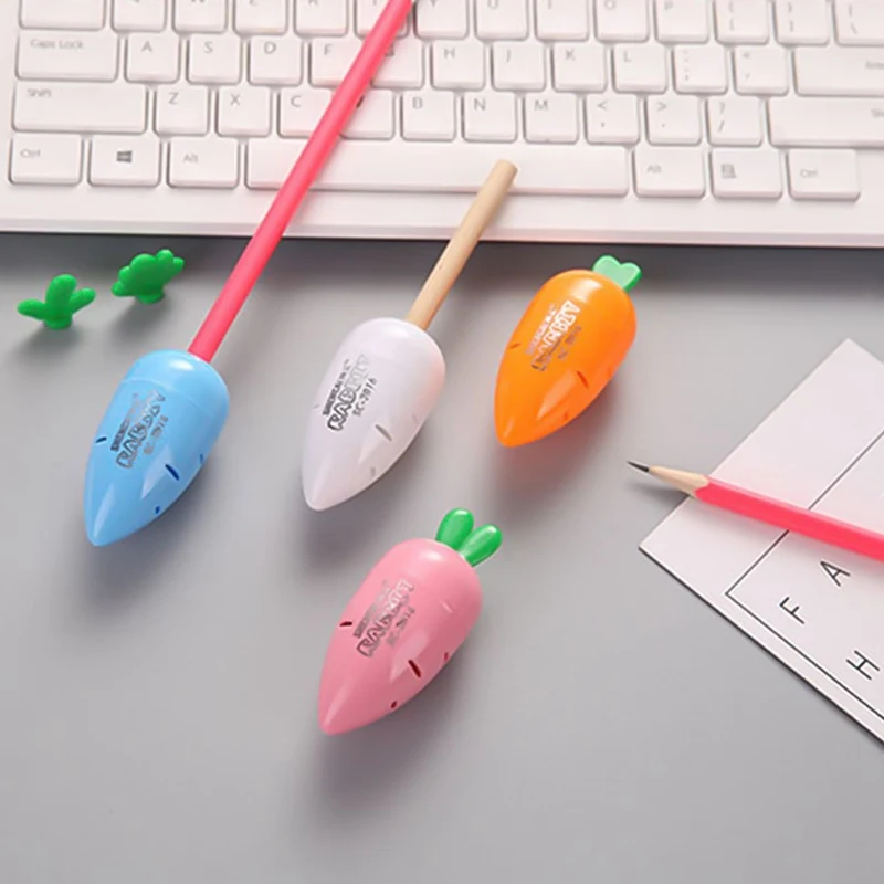Милая Kawaii Мультфильм креативная морковь формовочная пластиковая точилка для карандашей детские школьные принадлежности Канцтовары, случайный цвет