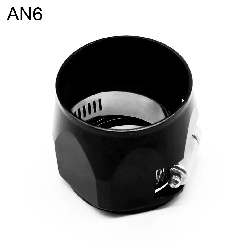 Car Accessories Oil Fuel Hose Clamp Hex Finishers Aluminum Hose End Fitting Oil Water Pipe Adapter AN4 AN6 AN8 - Цвет: AN6 BLACK