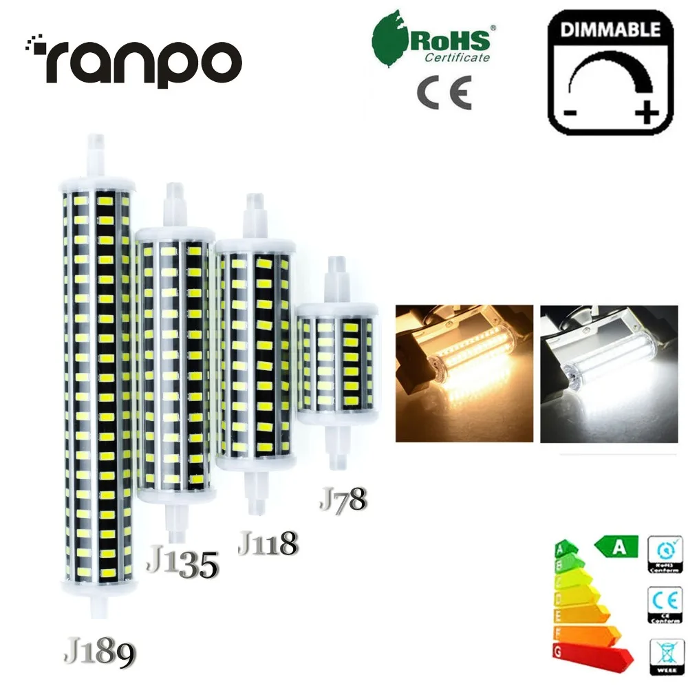 5 шт./лот Dimmable R7S светодиодный прожектор 78 мм 118 мм 135 мм 189 мм 10 Вт 20 Вт 25 Вт 30 Вт 5733 SMD лампочки для замены 60 Вт галогенные лампы Белый