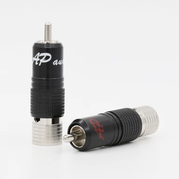 

4pcs RCA Plug Rhodium Plated Audio Video Adapter Connectors locking for audio RCA plug
