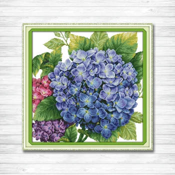 

Colorful Pincushion flowers painting Counted Printed on fabric DMC 14CT 11CT DIY Cross Stitch Needlework Kit Embroidery Sets