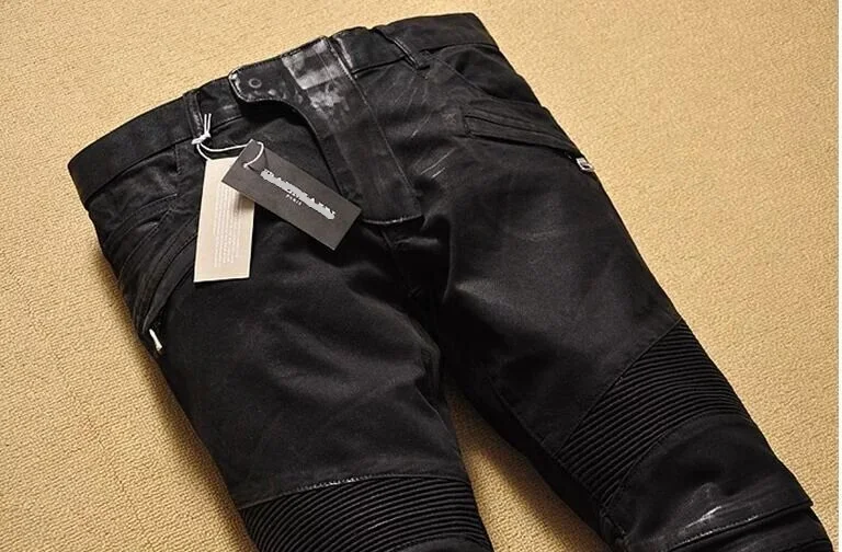 Wax Coated Biker Denim Jeans Slim fit 3