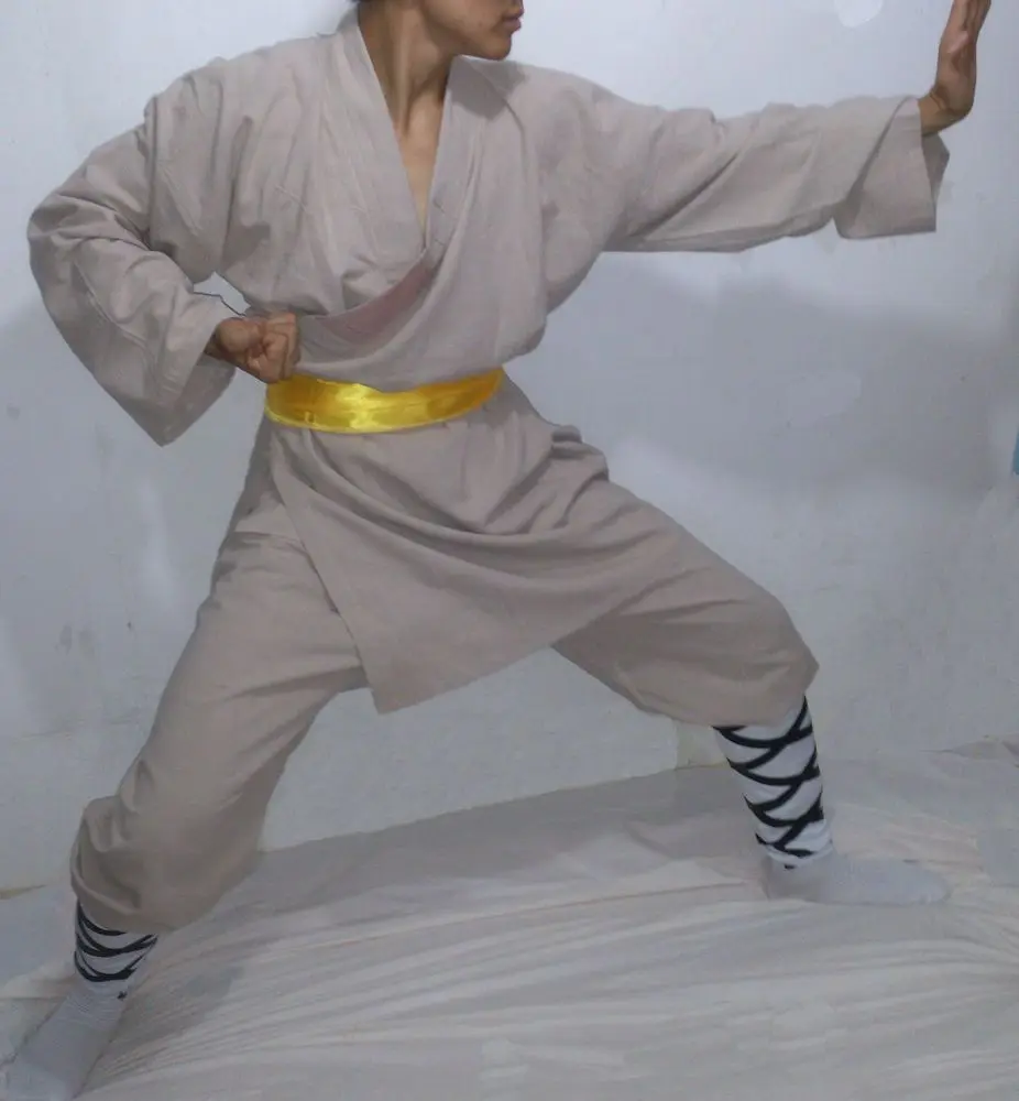 Унисекс черная/синяя льняная/хлопковая Shaolin костюм монахи униформа для боевых