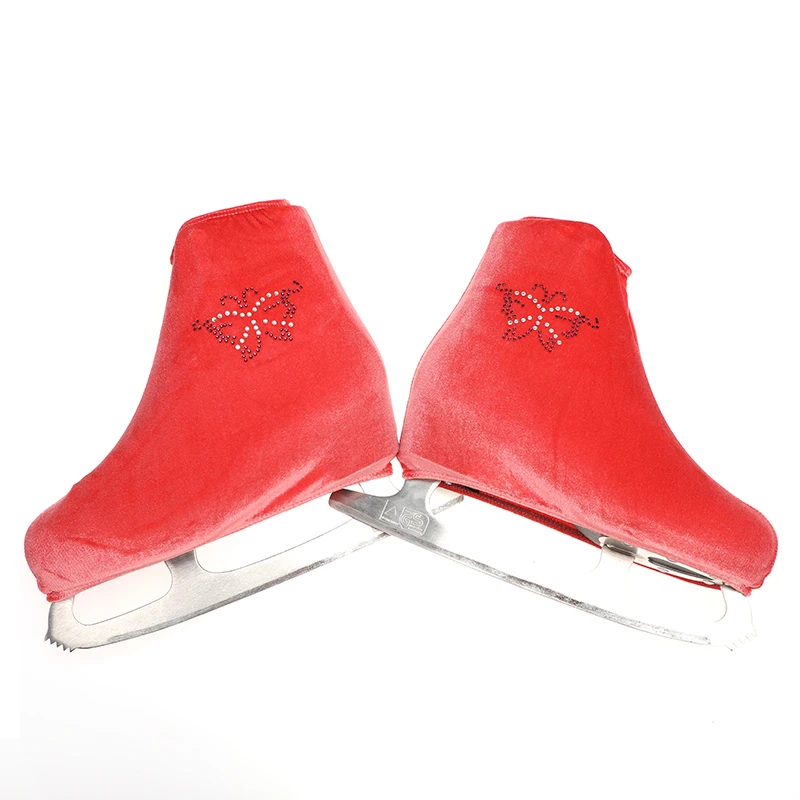 Nasinaya обувь для фигурного катания бархатная Крышка для детей взрослых защитные роликовые коньки аксессуары для катания на коньках блестящие стразы 21 - Цвет: rose hermosa