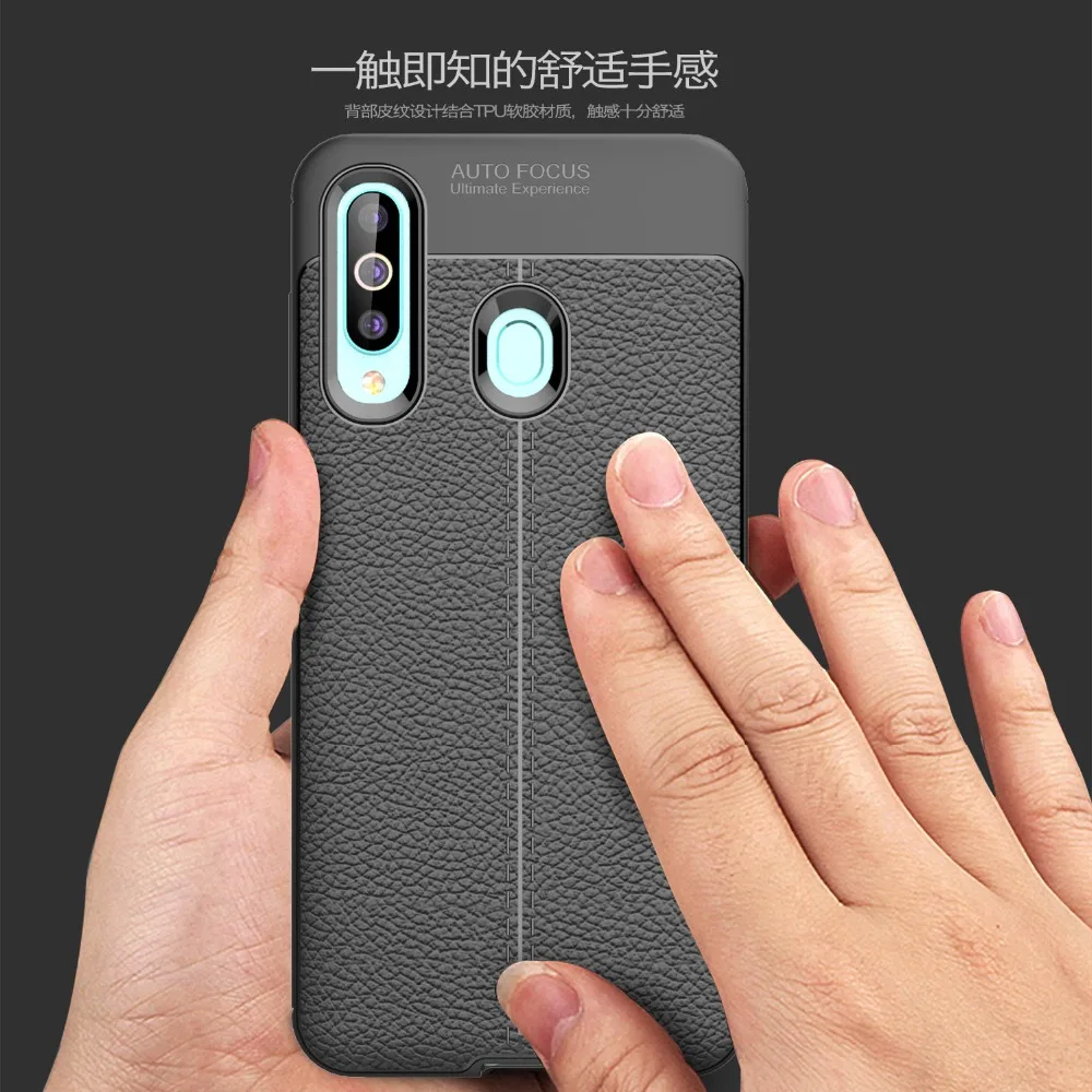 For Samsung Galaxy A60 Heavy Duty Drop-Proof Hybrid Armor Case Leather Texture Soft TPU Cover For Samsung Galaxy A60 SM-A606F For Samsung Galaxy A60 Heavy Duty Drop-Proof Hybrid Armor Case Leather Texture Soft TPU Cover For Samsung Galaxy A60 SM-A606F
