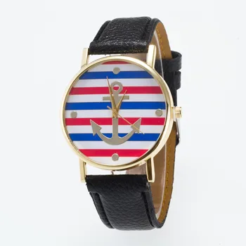 woman watch 2019 Fashion Casual Leather Creative Watch Women Dress Sport Sailor Quartz Wrist Watches Ladies Clock reloj mujer quartz watch clock woman high quality cute cat printed women s watches faux leather analog ladies girl gift casual sport watches