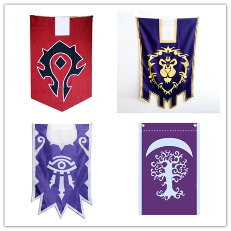 

World of War craft WOW Alliance Horde Banner Flag Dacron Blue Home Decor Cosplay Accessory