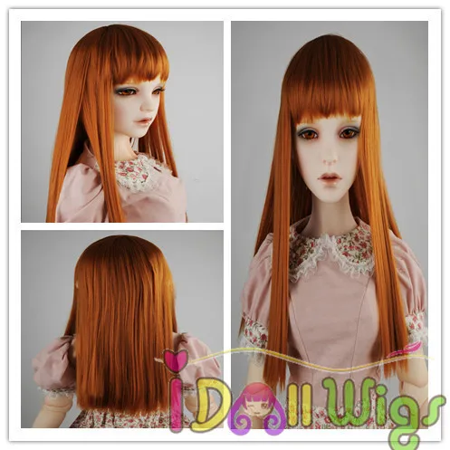 

High quality Korea synthetic orange straight BJD SD doll wig 1/3 1/4 1/6 for choose