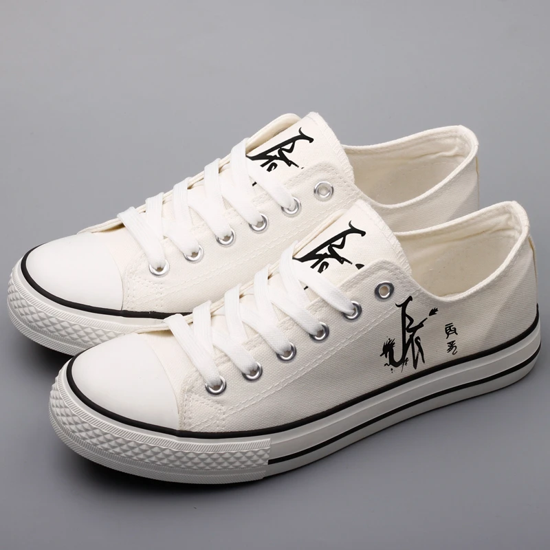 

E-LOV Chinese Zodiac Sign Graffiti Shoes Abstract Logo Printed Canvas Shoes Star Sign Designer Casual Walking Shoes Drop Ship