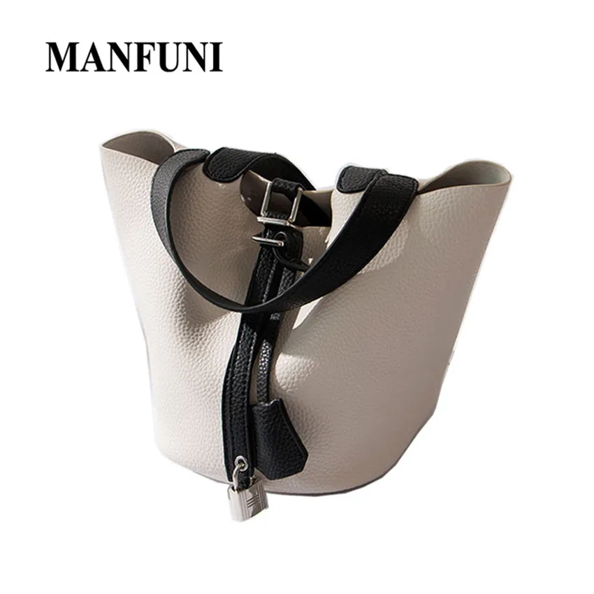 

Crossbody Bags For Women PU Small Bucket Soft Fashion Simple Lock Belt Messenger Bags For Girls Mochilas Mujer Shoulder Bag Lady