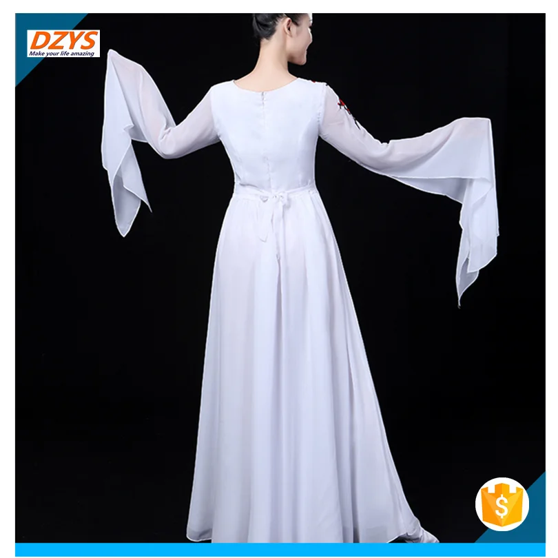 2018 new adult female big sleeves skirt dance dress07