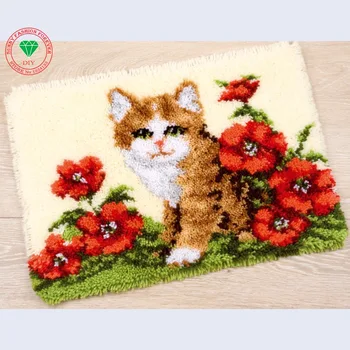 

Hobby Needlework Latch hook rug kit Cat carpet Patchwork carpet Knitting cross-stitch Carpet embroidery stitch thread cushion
