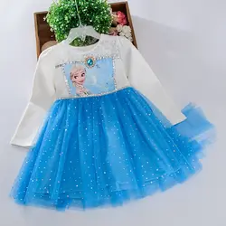 Disney детская Весенняя новинка льда Романтика платье принцессы для девочек с длинными рукавами Aisha платье