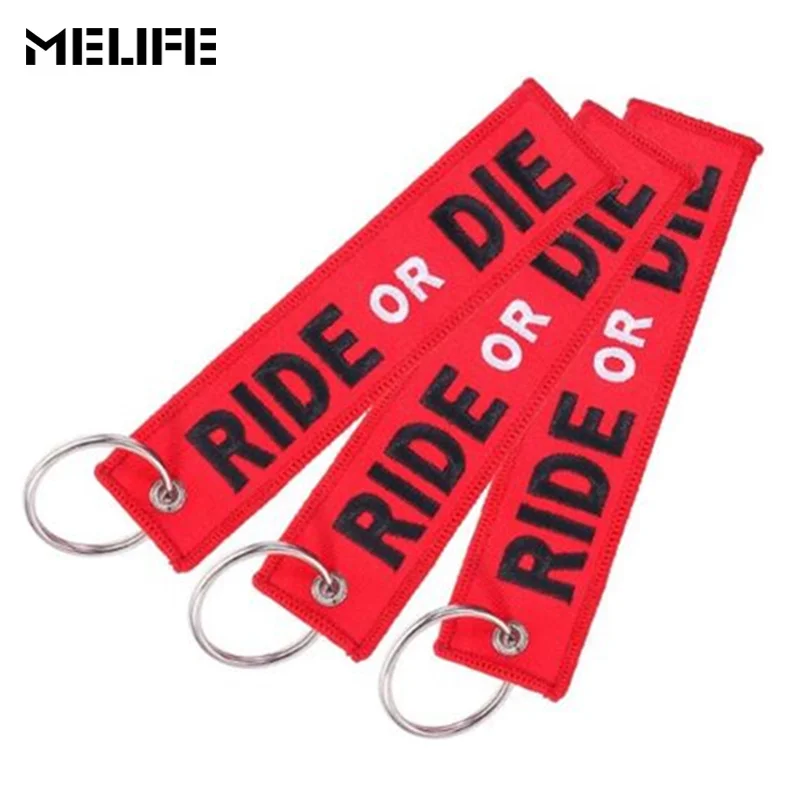 MELIFE الرياضة تسلق اكسسوارات ركوب أو يموت المفاتيح للدراجات النارية و السيارات المفاتيح المجوهرات التطريز مفتاح علامة llavero 3 قطعة
