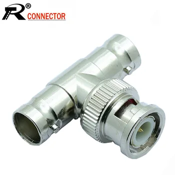 

10pcs/lot T Shape BNC Adapter 1 BNC Male Plug to 2 BNC Female Jack Coaxial Connector for CCTV Camera Video Terminal