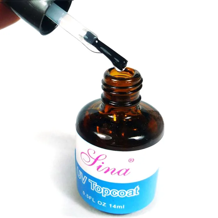 

1PCS 14ml Nail Oil Sina UV Top coat UV Gel Nail Gel Acrylic Nail Art Gel Polish Top Coat Clear Color No Wipe TopCoat