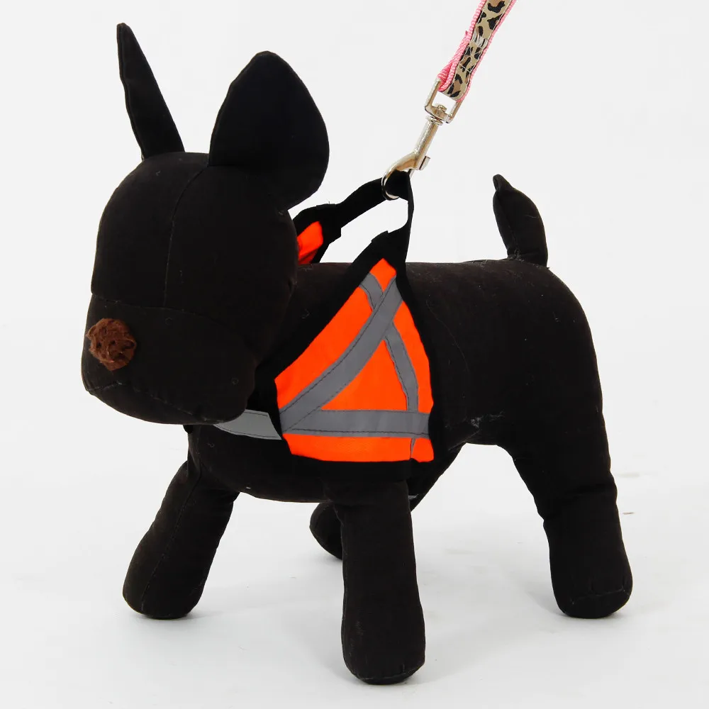 

Wholesale!Pet Harness For Safety Reflective Dog Collar Orange Puppy Dog Cat Harness High Quality Dog Products For Animals