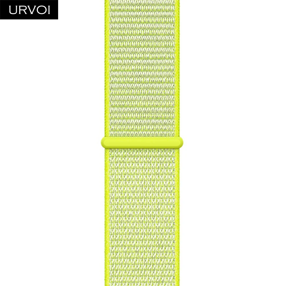 URVOI, Спортивная петля для apple watch, серия 4, 5, 3, 2, 1, ремешок для iwatch, двухслойный Воздухопроницаемый ремешок, тканый нейлоновый дракон, фрукты, 44 мм - Цвет ремешка: Flash Light