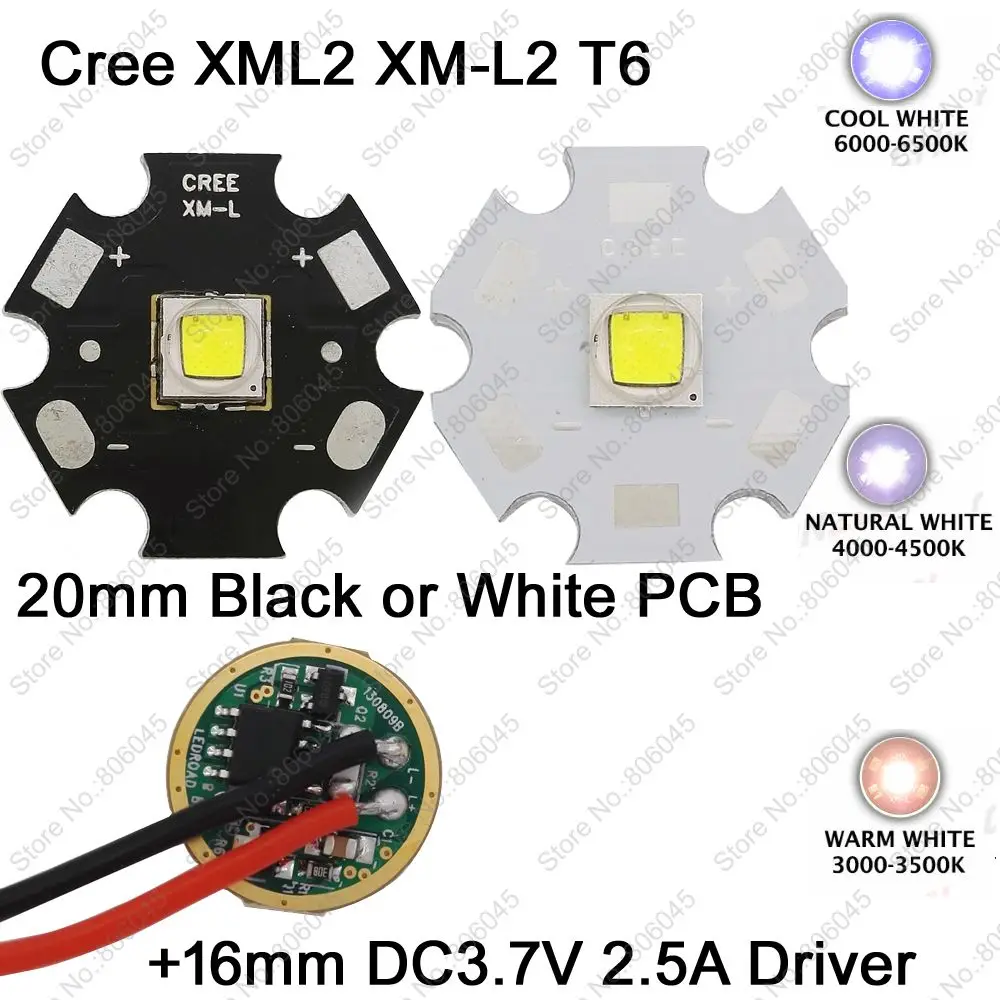 Cree XML2 XM L2 T6 Cool White Warm White Neutral White 10W LED Emitter ...