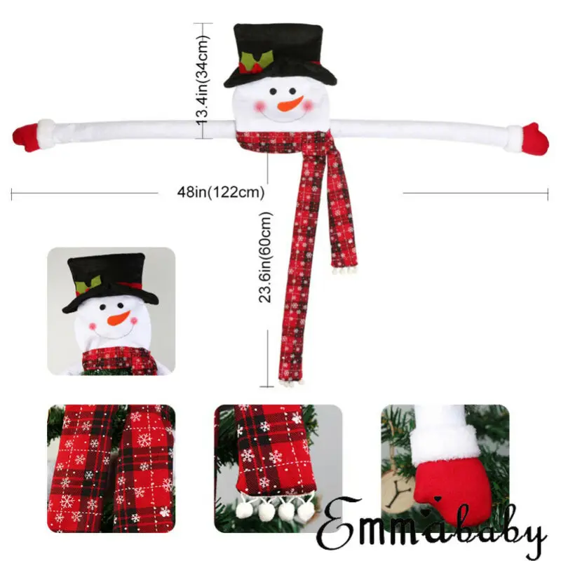 Snowman Deer Santa Christmas Tree Topper Decoration Holiday Tree Ornament Festival Decor Holiday Ornament