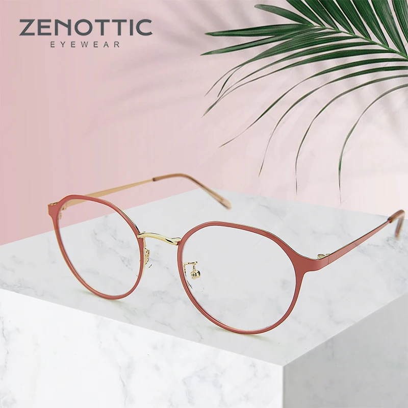 

ZENOTTIC Retro Glasses Frame Women Optical Myopia Eyeglasses Frame Vintage Transparent Prescription Spectacle Glasses BT3102