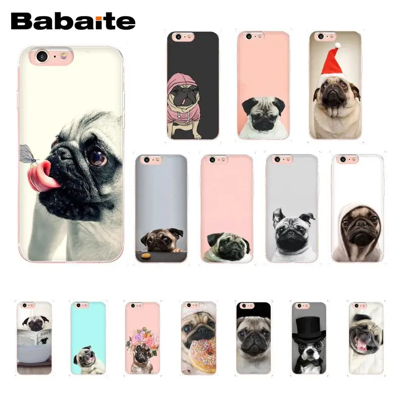 

Babaite Animal Cute Pug Dog Reading Eating TPU Soft Silicone Phone Case for iPhone 8 7 6 6S Plus X XS MAX 5 5S SE XR 10 Cases