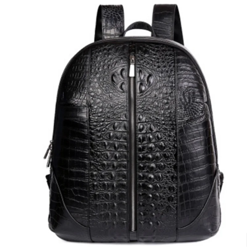 

2017 Alligator Genuine Leather Men Backpack First Layer Cow Leather Causal Multi-Purpose Travel Bags Men Fashion Casual Backpack