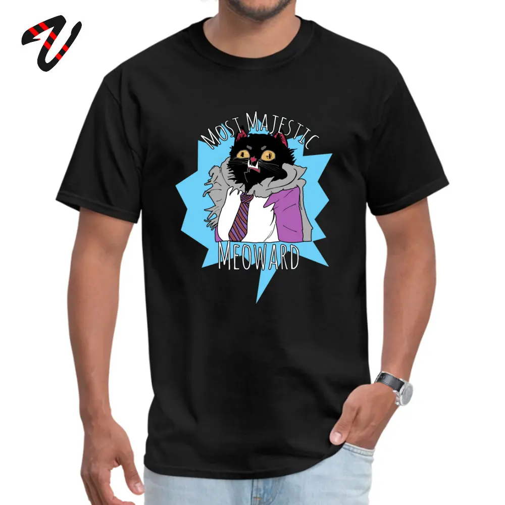 Crew Neck Most Majestic Meoward Cotton Mens Tshirts Crazy Short Sleeve Tops Shirts 2019 Newest Custom Clothing Shirt Most Majestic Meoward 22484 black