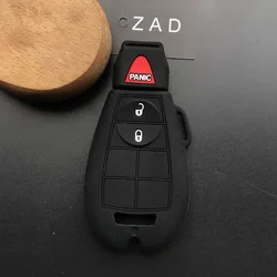 Silicone Car Key Cover - Flip Fob Shell Protector (Black)