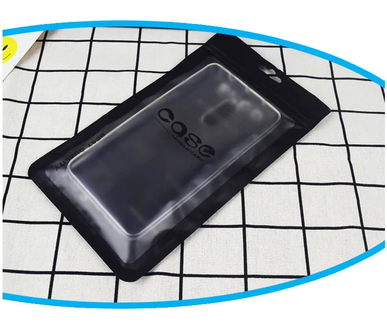 Ferimo 100 шт. Zip-lock мешок телефон оболочки пластиковые упаковки хранения сумки 5,5 дюймов печать полупрозрачный черный сумка с ручкой