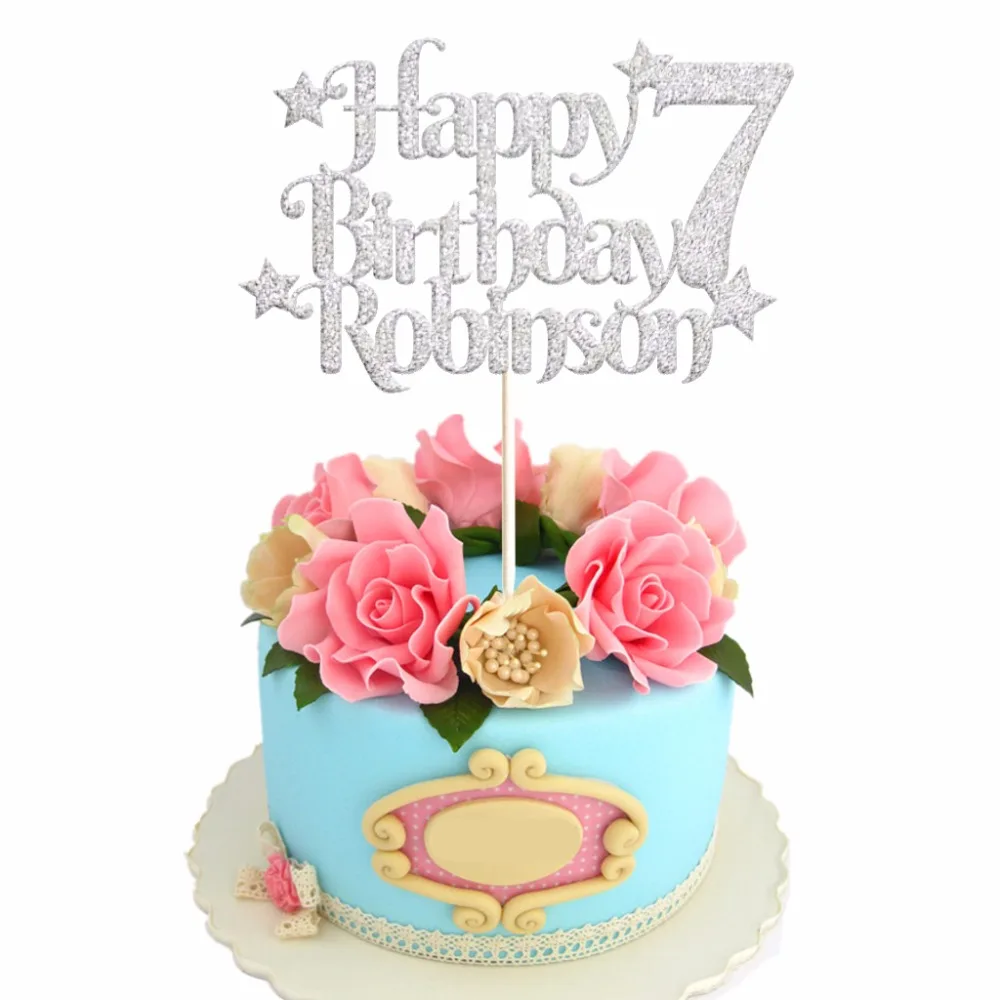 Personalised Custom Age Name Happy Birthday Cake Topper In Glitter Silver Gold Kids Birthday Decorations Topper Happy Birthday Topper Caketoppers Birthday Cakes Aliexpress Personalised Custom Age Name Happy Birthday Cake Topper In Glitter Silver Gold Kids Birthday Decorations Topper Happy Birthday Topper Caketoppers Birthday Cakes Aliexpress