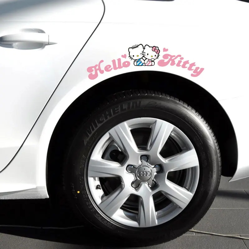 Автомобиль-Стайлинг мультфильм рисунок «Hello Kitty» автомобиля srickers и надписи круглый брови Интимные аксессуары для Volkswagen Гольф 5 6 7 Volvo V40