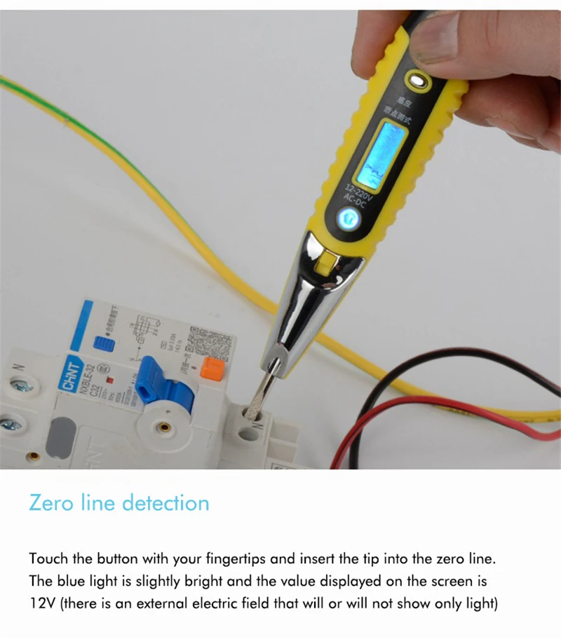 Измерительный детектор напряжения тестовая ручка с ночным видением цифровой электрический несколько датчиков 10-220 В AC DC