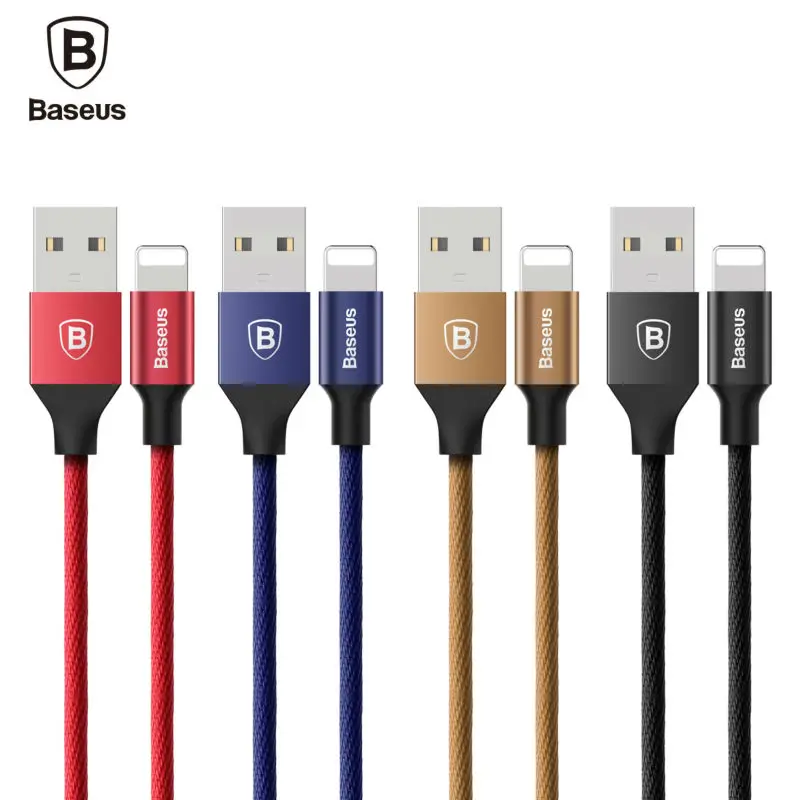 

Baseus Lightning For iPhone Cable 2.0A Fast Data Sync Charger USB Cable For iPhone 7 6s plus 5s SE iPad 4 iPod Nano 6 IOS10 Cabo