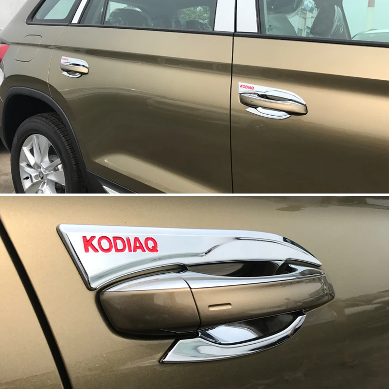 Для Skoda Kodiaq 2017 2018 хромированная накладка на наружную дверь автомобиля защитная