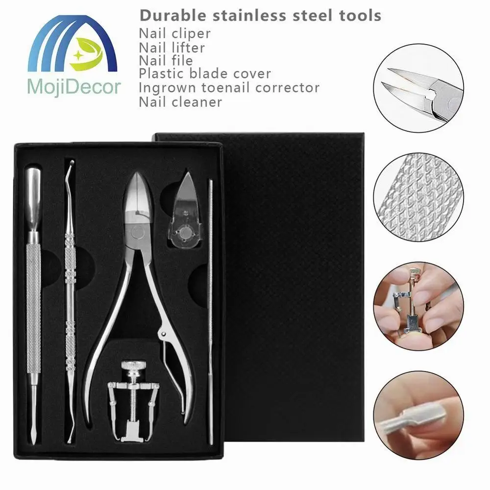 

6 pcs Stainless steel Manicure Nail Clippers Pedicure Set Portable Travel Hygiene Kit Stainless Steel Cutter Tool Set