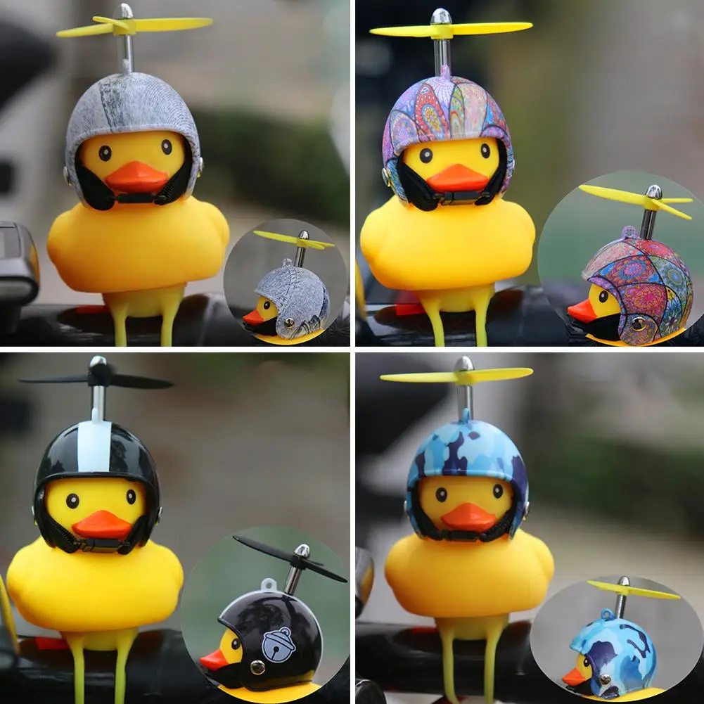 

Bike Bell Cycling Parts Bicycle Lights Cute Duck Helmet Propeller Handlebar Bell Light Horn Lamp Night Riding Warning Lights