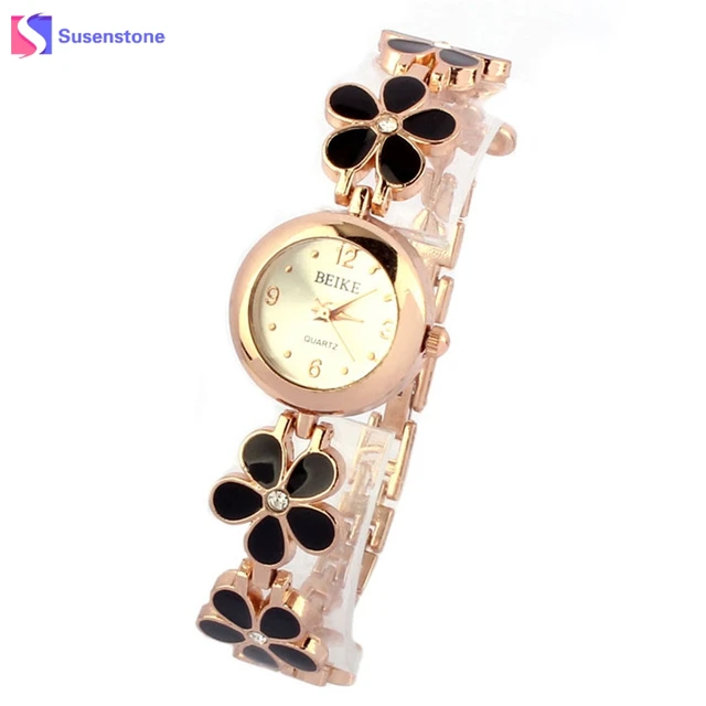Luxury Flower Watches Women Elegant Gold Bracelet Watch Analog Quartz Clock for Luxury Flower Watches Women Elegant Gold Bracelet Watch Analog Quartz Clock for