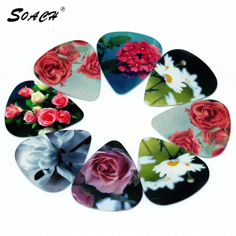 Soach 50pcs/lot 0.71mm Thickness Guitar Pick Strap Guitar Parts