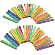 50Pcs 65mm 93mm Natural Wood Ice Cream Sticks Colored Wooden Popsicle Kid Handcraft DIY 50Pcs 65mm 93mm Natural Wood Ice Cream Sticks Colored Wooden Popsicle Kid Handcraft DIY