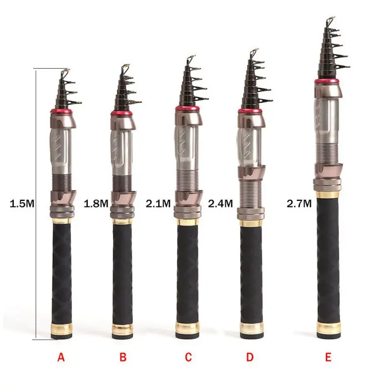 

Saltwater Telescopic Super Hard High Carbon Content Fishing Rod Light 1.5-2.7 M Spinning Pole Portable