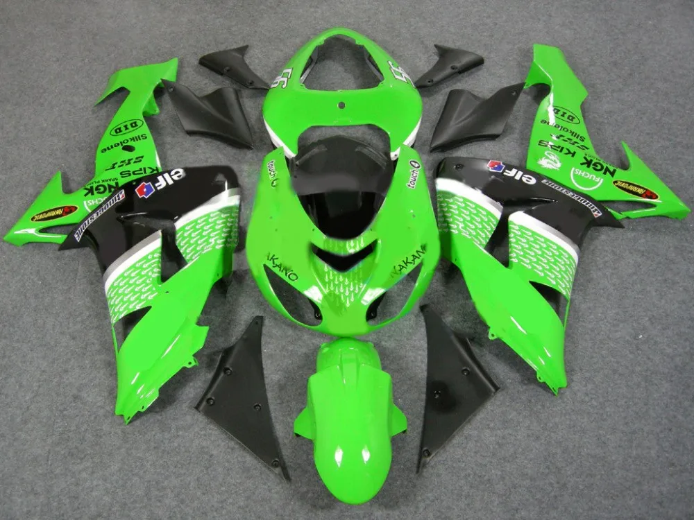 Комплект обтекателей для мотоцикла KAWASAKI Ninja ZX10R 2006 2007 06 07 zx 10r ABS зеленый черный