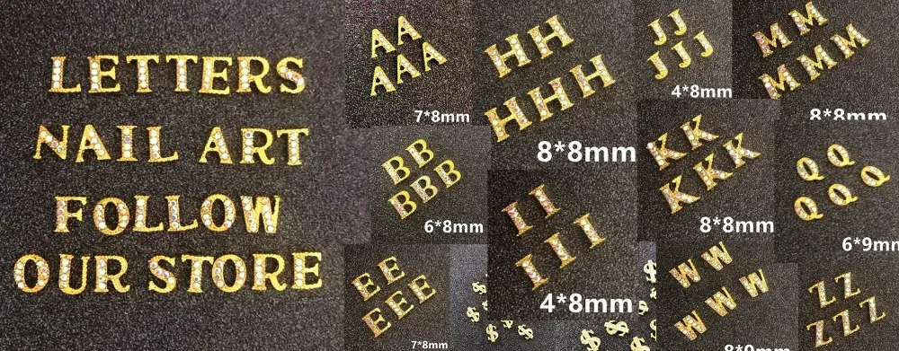 WG-143-142 английские буквы черные красочные буквы стикеры 3D на ногти nail Art Наклейка шаблон diy Инструменты для ногтей украшения